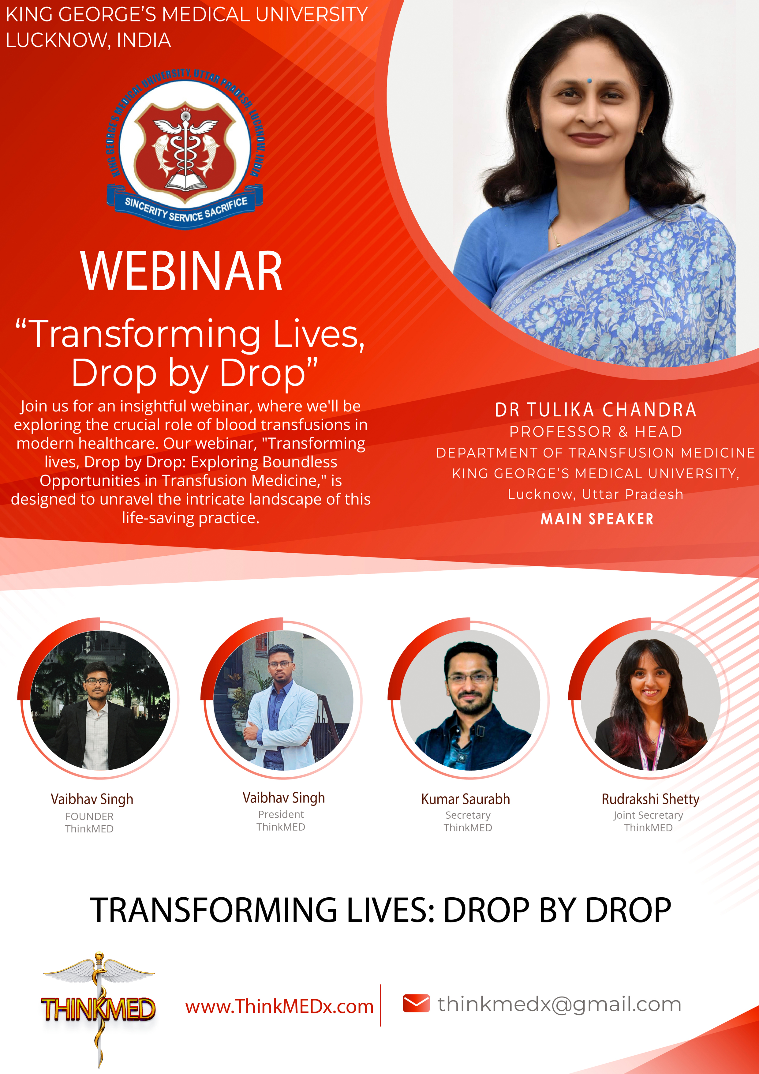 ThinkMDx transforming lives drop by drop webinar poster