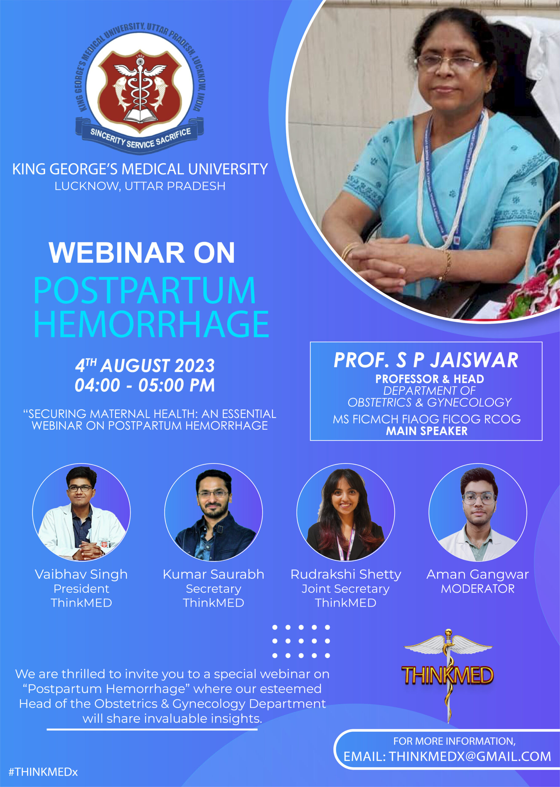 ThinkMDx webinar on postpartum hemorrhage poster